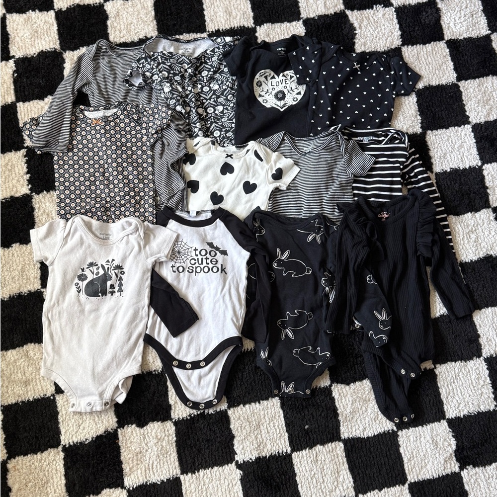 Black and White Kids One Piece Set